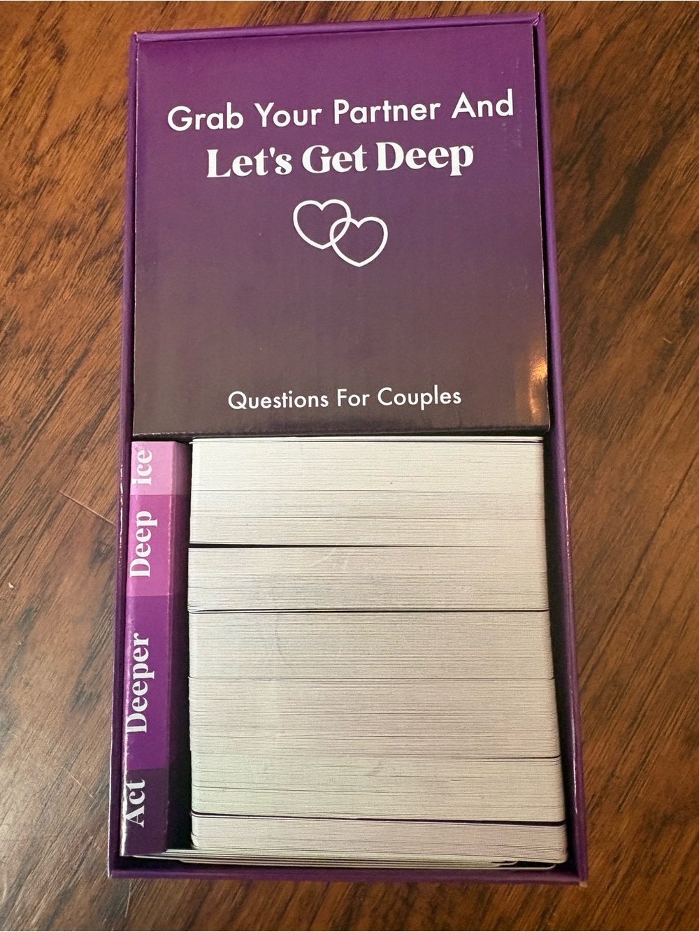 Let's Get Deep Couples Conversation Card Game - Purple